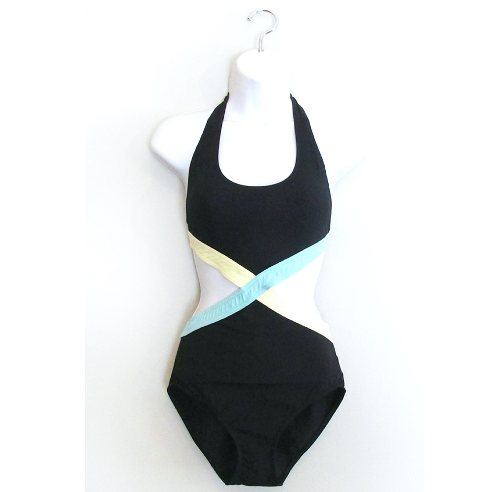 CALVIN KLEIN Swimwear Criss Cross Halter One Piece sz 10